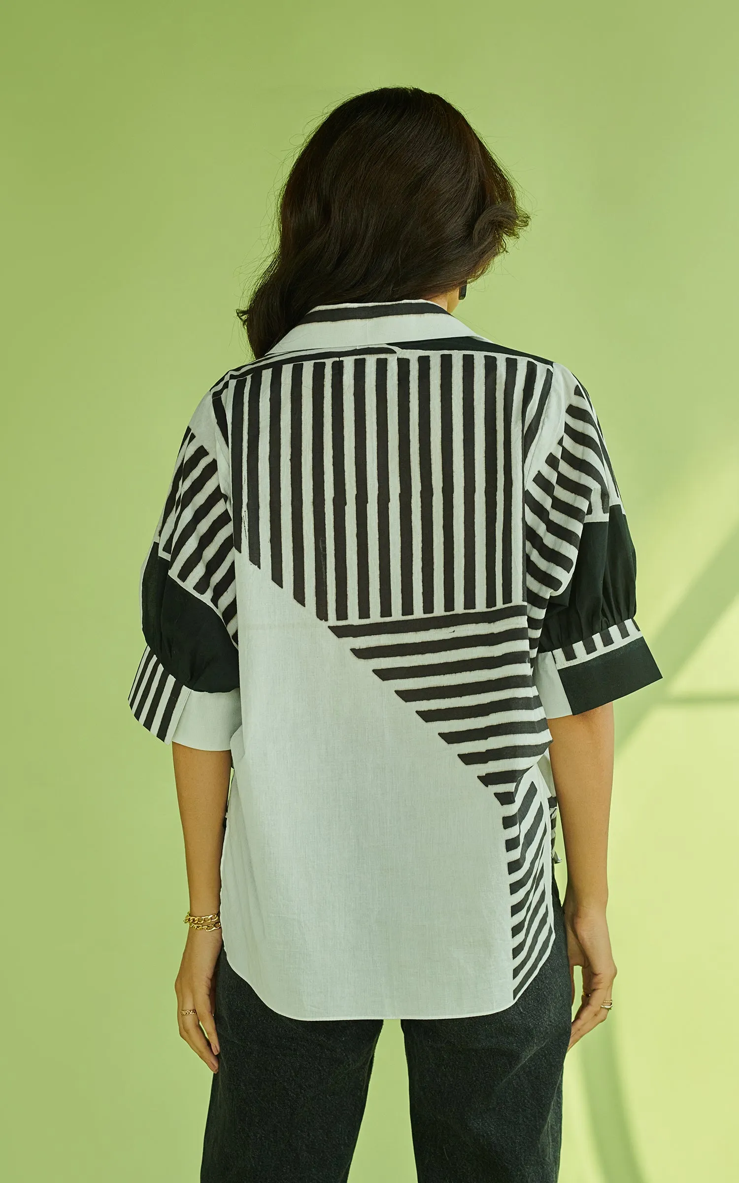 Abstract Geometric Print Top
