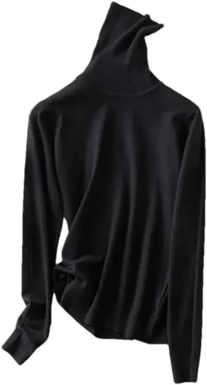 Autumn Winter Women Pullover Solid Thick Knitted Sweater Women's Turtleneck Oversize Sweater