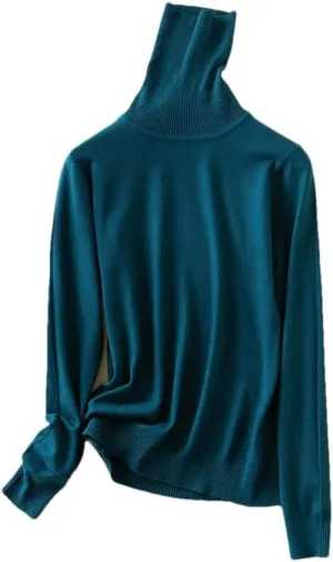 Autumn Winter Women Pullover Solid Thick Knitted Sweater Women's Turtleneck Oversize Sweater