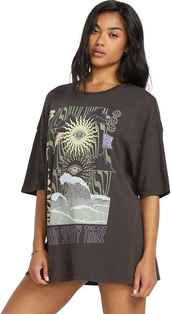 Billabong Women's Logo Oversized Fit Short Sleeve Tee