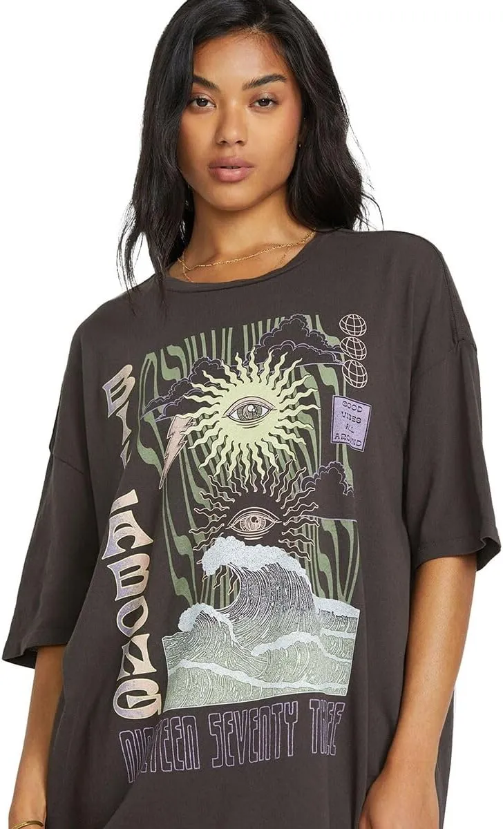 Billabong Women's Logo Oversized Fit Short Sleeve Tee