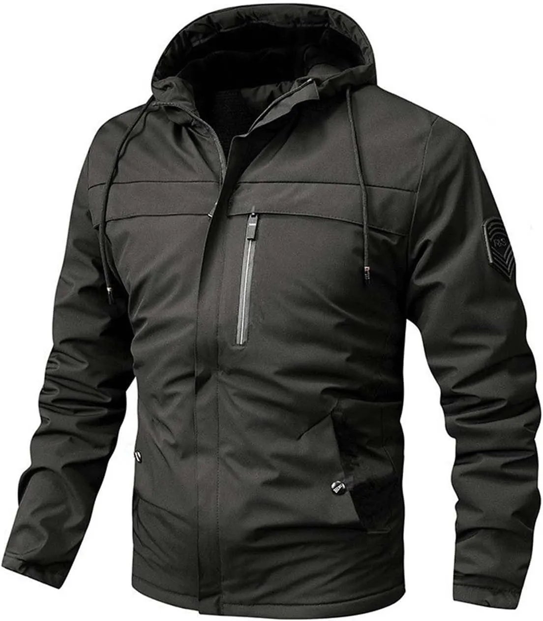 Birthday Gift Ideas Fashion Casual Solid Color Hooded Thick Zipper Pocket Thick Coat Thick Jacket Work Shirts for