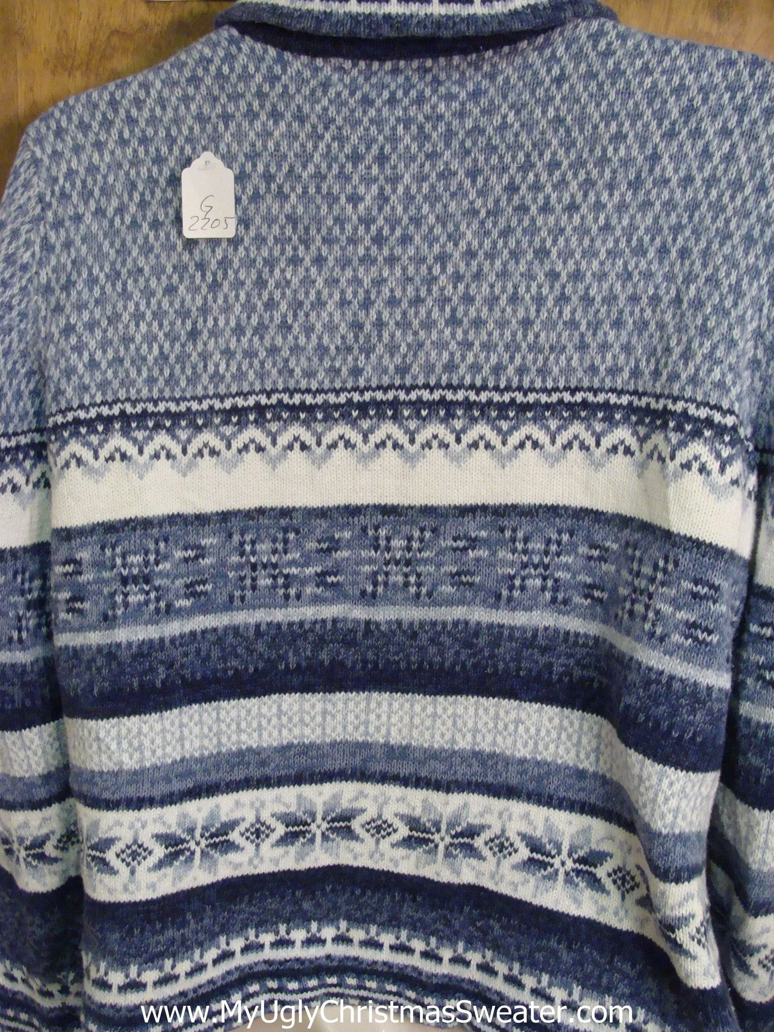 Blue Snow and Ice Light Up Ugly Xmas Sweater