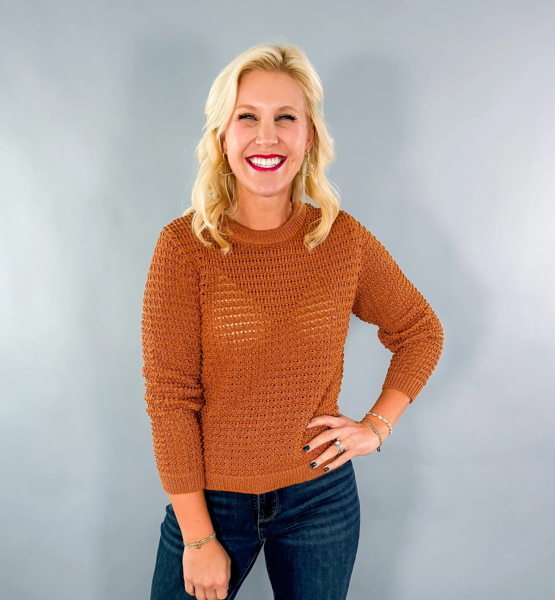 Cosmo Cinnamon Crochet Sweater