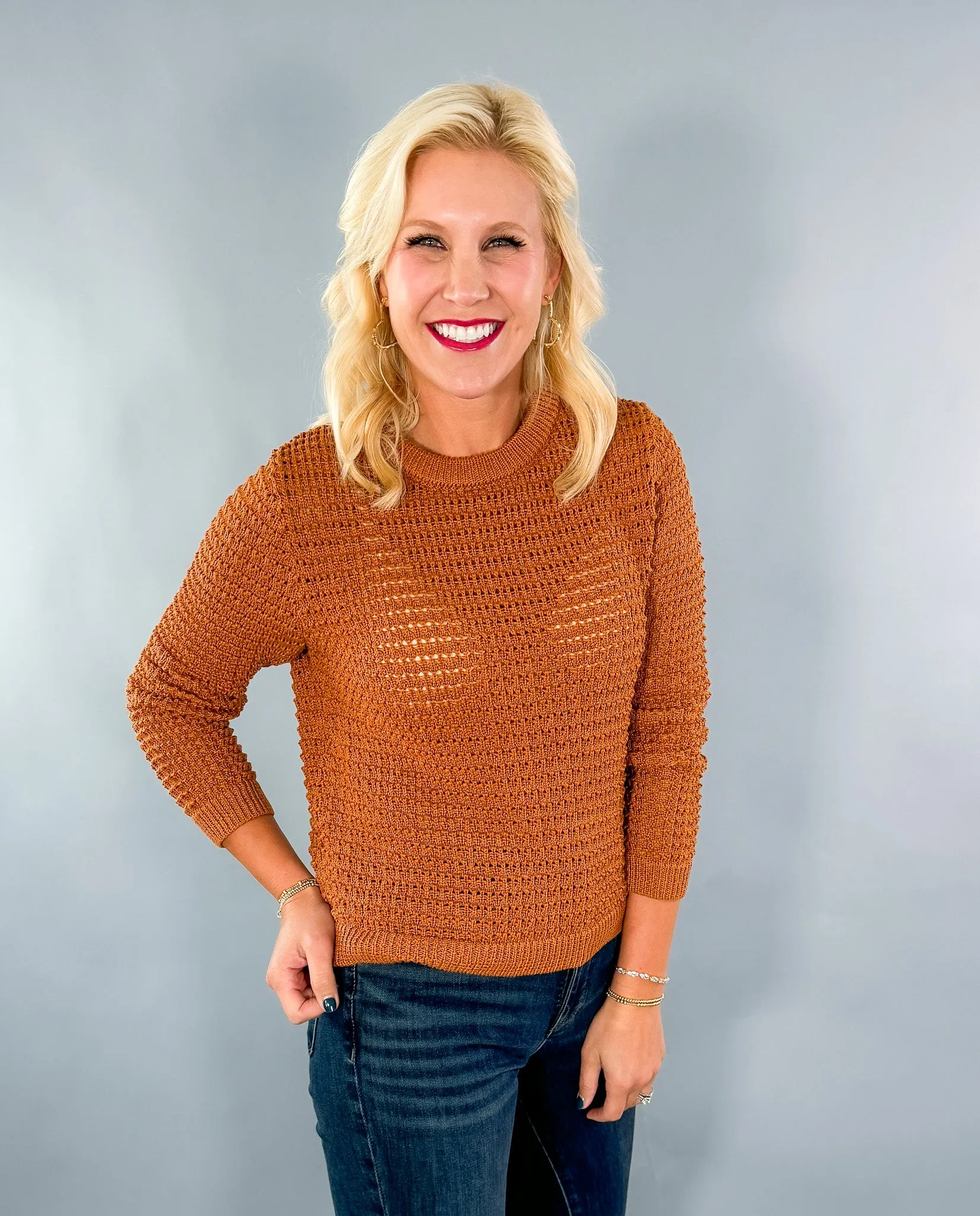 Cosmo Cinnamon Crochet Sweater