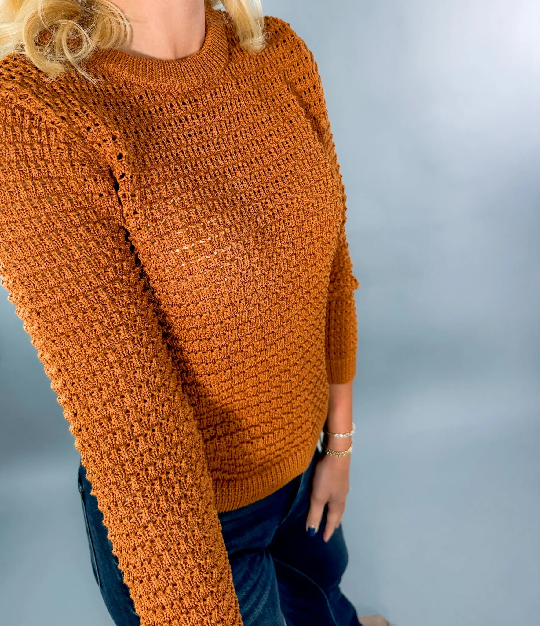 Cosmo Cinnamon Crochet Sweater