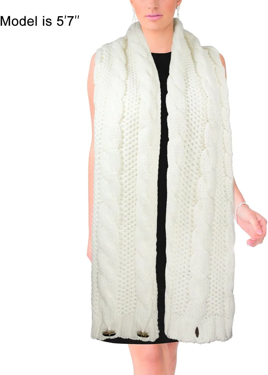 Dahlia Women's Thick Winter Cable Knit Infinity Scarf