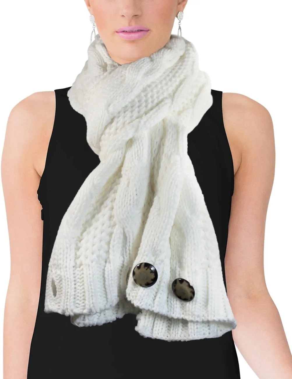 Dahlia Women's Thick Winter Cable Knit Infinity Scarf