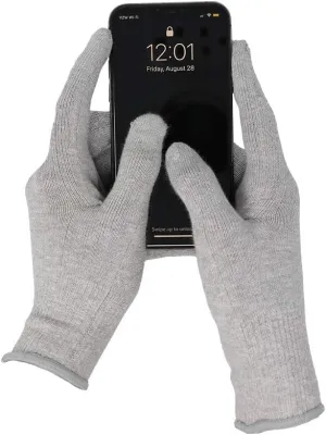 DefenderShield EMF Radiation Protection Gloves – Computer & Cell Phone Gloves Touchscreen-Friendly – Comfortable EMF Protection for Cell Phone Use – Large Size, Anti-Odor & Anti-Static Material