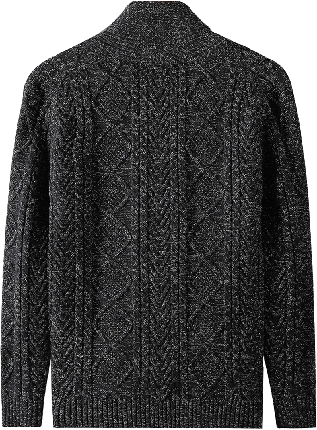 DGHM-JLMY Men's Sweater Knit Coat Cardigan Solid Color Cable Knit Button Down Sweater Shawl Collar Thick Knitted Sweater
