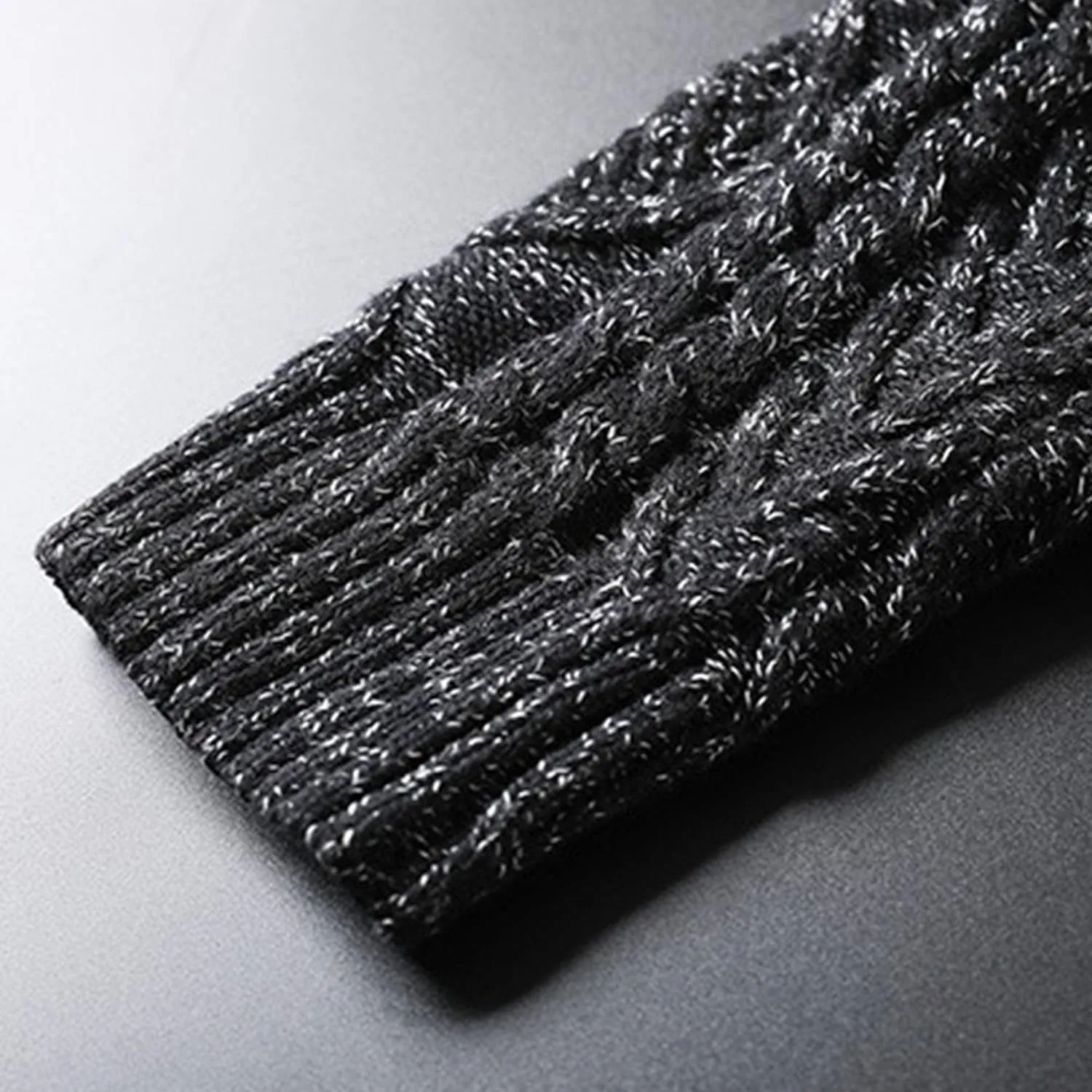 DGHM-JLMY Men's Sweater Knit Coat Cardigan Solid Color Cable Knit Button Down Sweater Shawl Collar Thick Knitted Sweater
