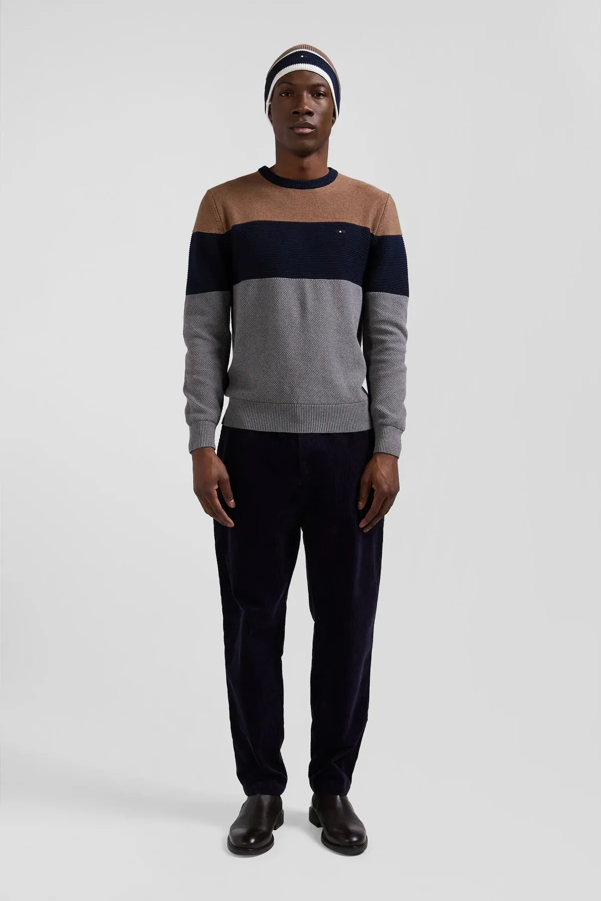 Eden Park Block Stripe Crew Neck Jumper