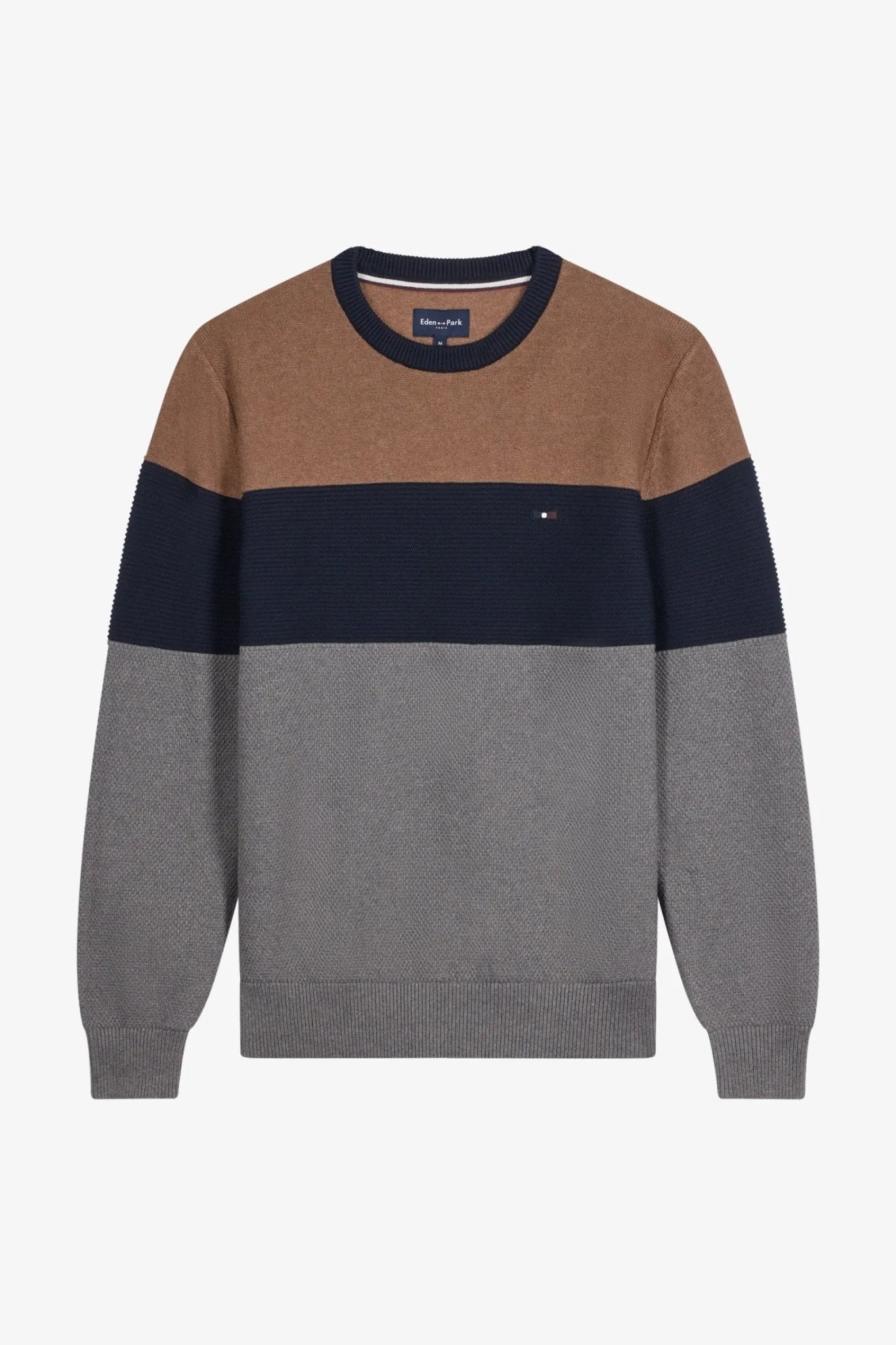 Eden Park Block Stripe Crew Neck Jumper