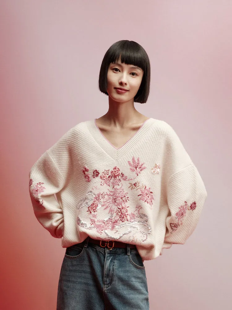 EP YAYING Relaxed Fit Wool Knit Sweater