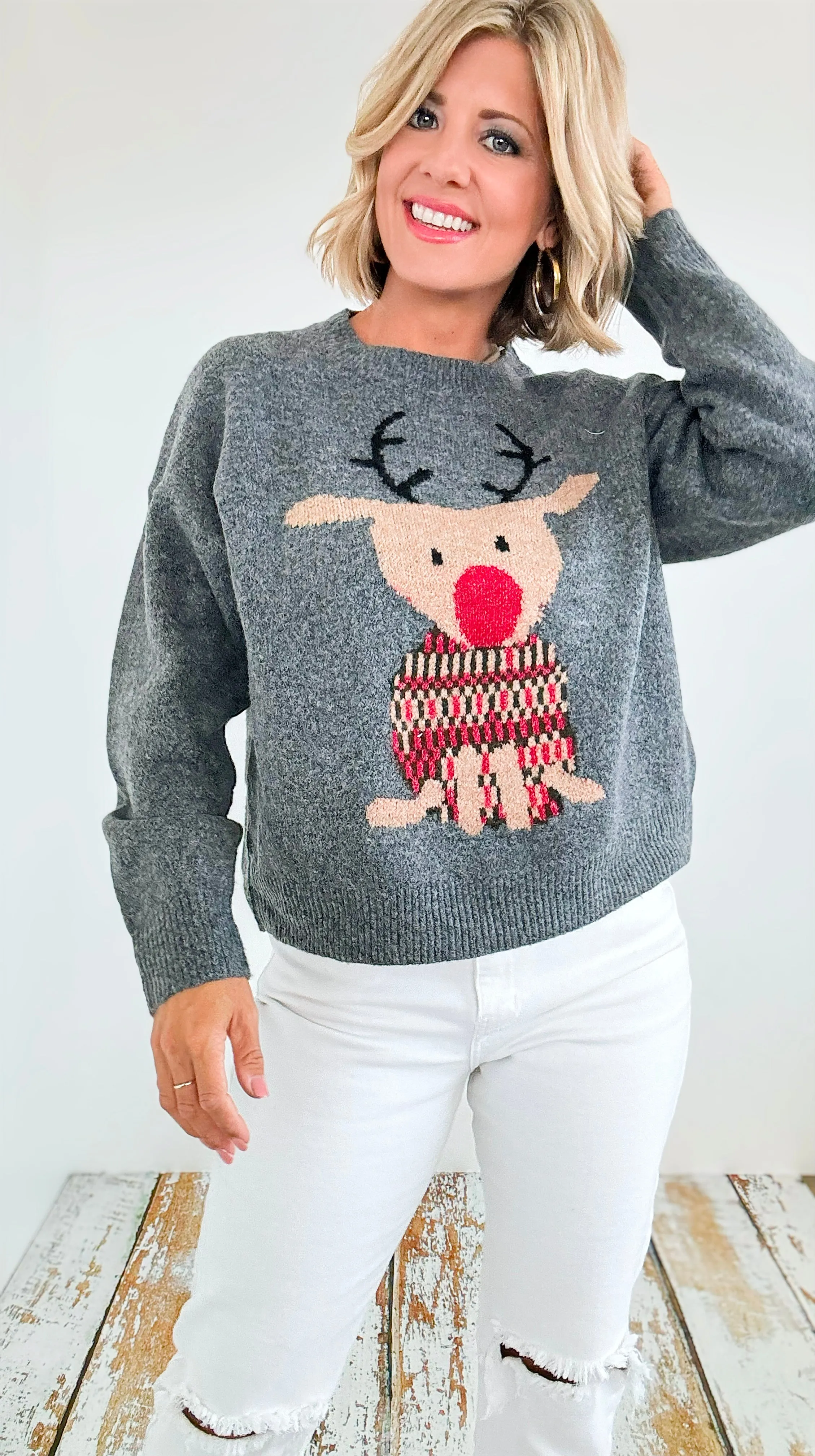Festive Reindeer Knit Sweater