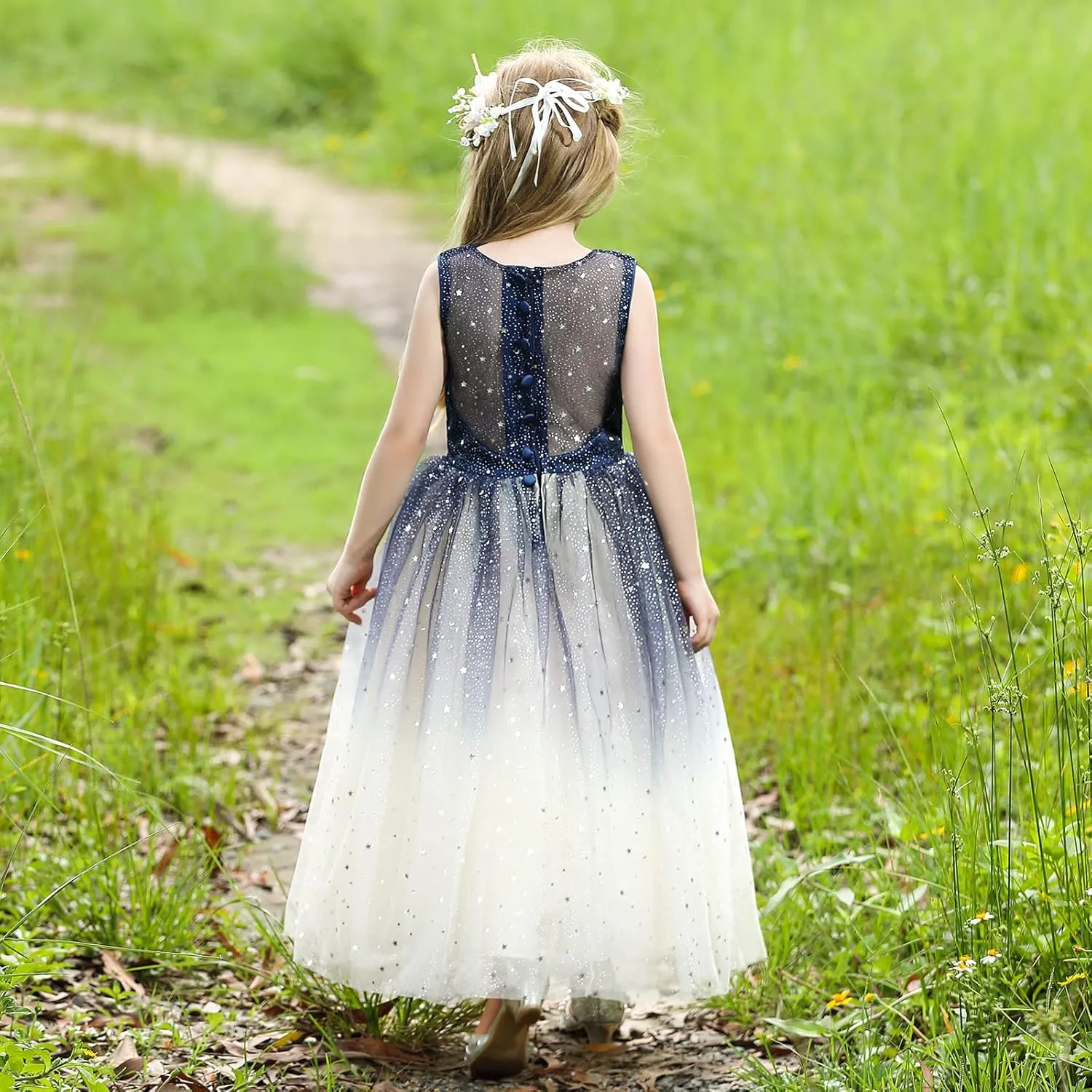 Flower Girls Tulle Dress Bridesmaid Sparkle Wedding Pageant Dresses Princess Birthday Party
