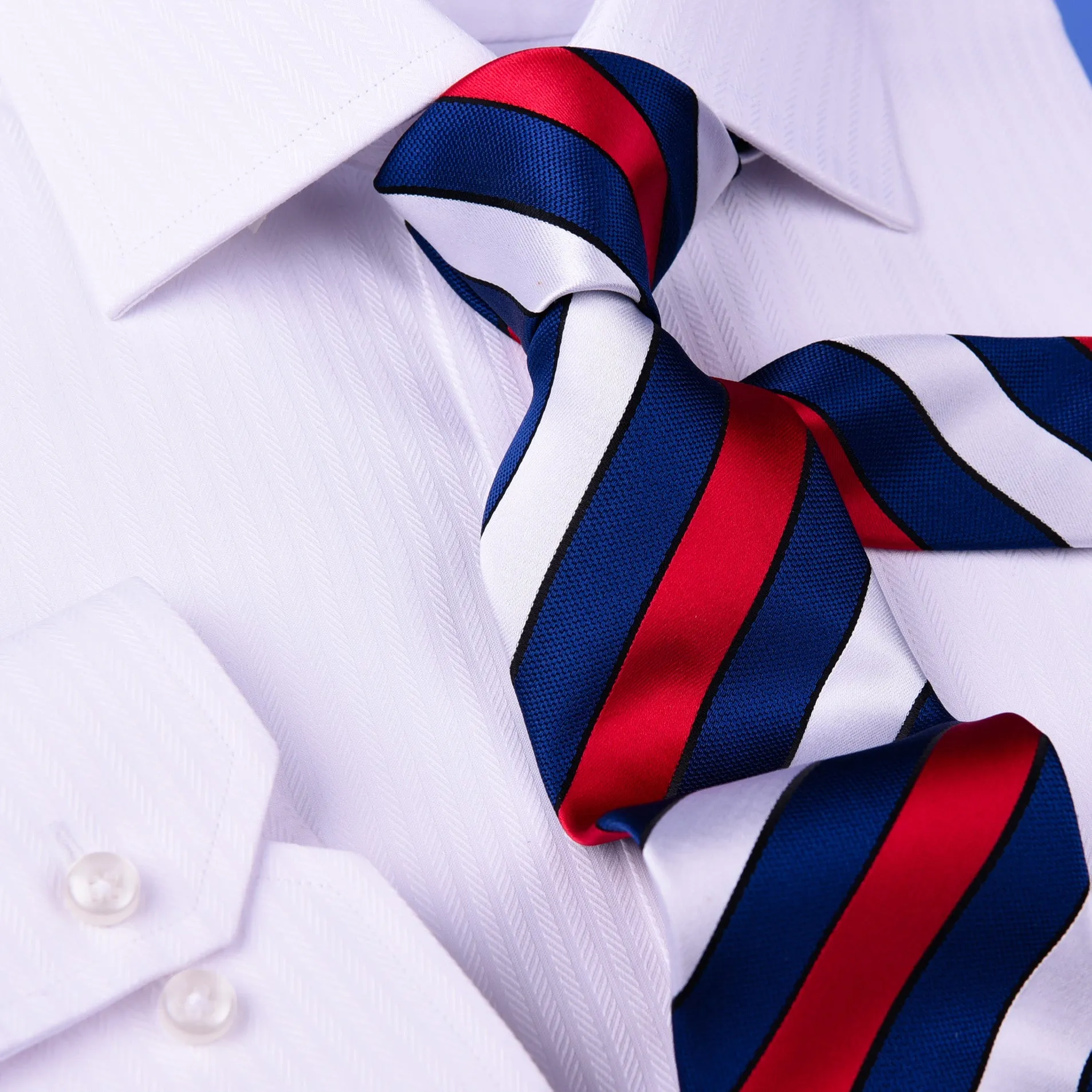 French Flag Style 3" Necktie Business Elegance  For Formal Business Occasion