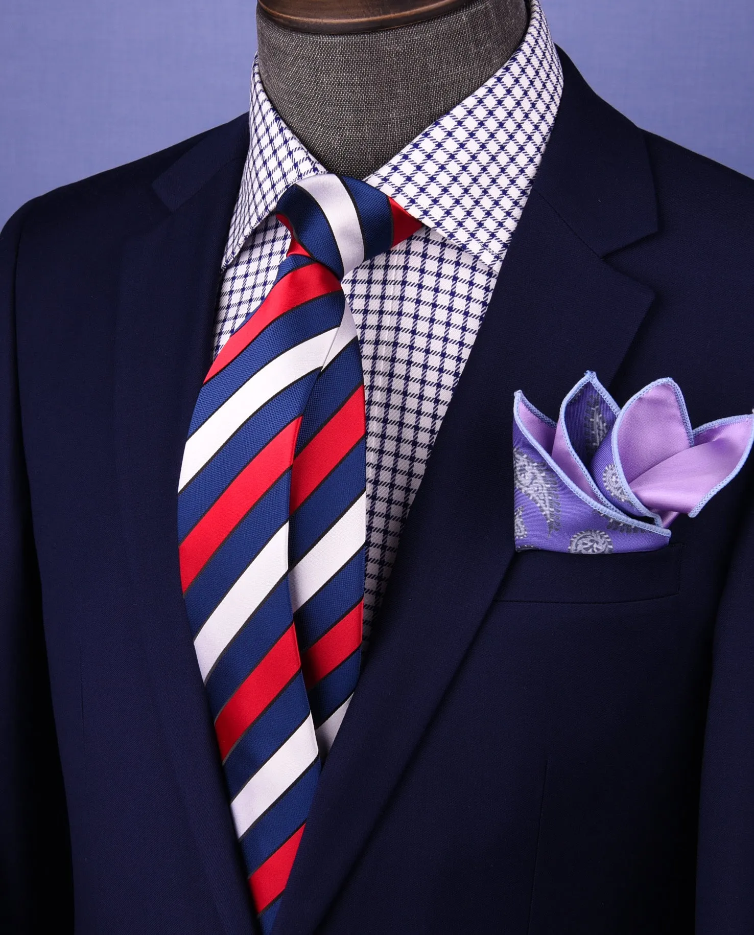 French Flag Style 3" Necktie Business Elegance  For Formal Business Occasion