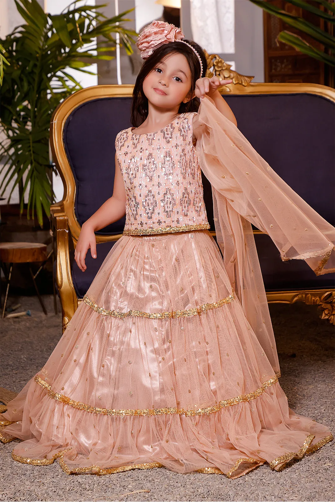 Geometric Textured Sequins Lehenga Choli | Mom & Me | L3111 & L123111