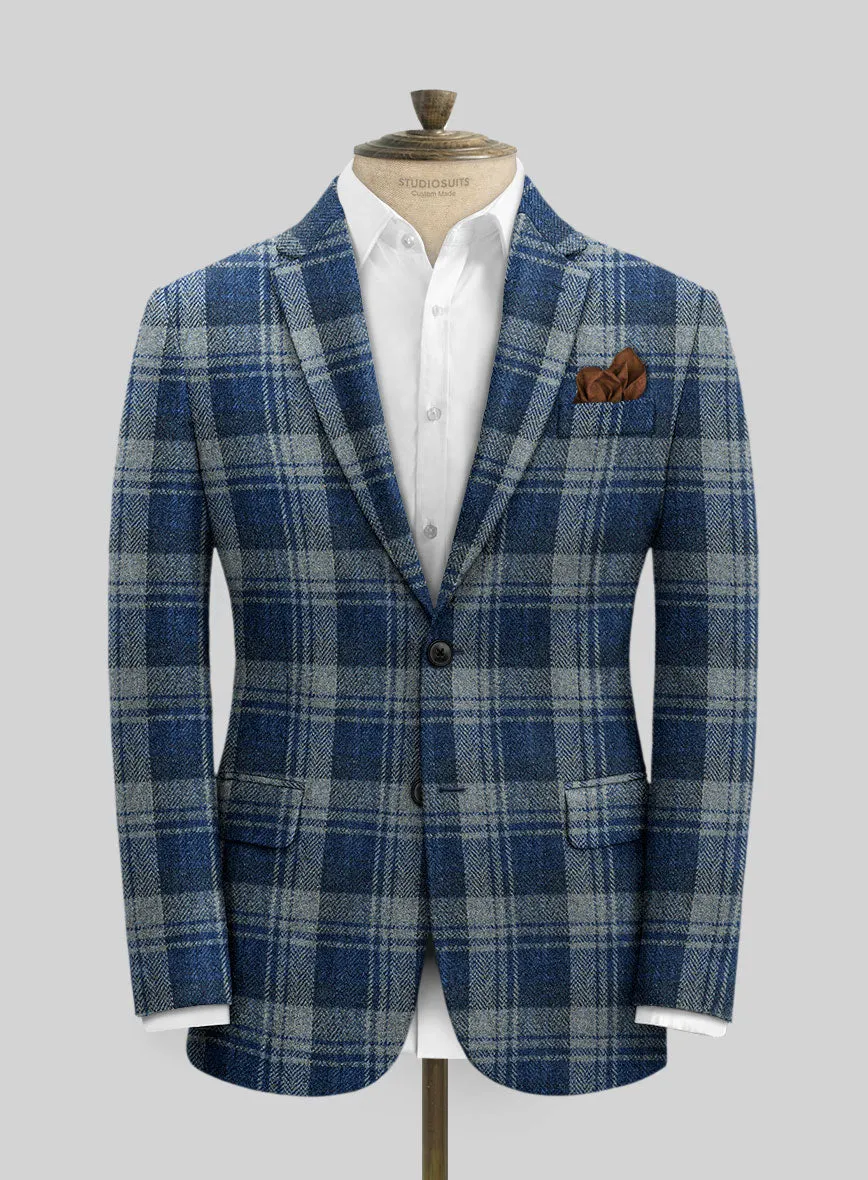 Harris Tweed Blue Tartan Jacket