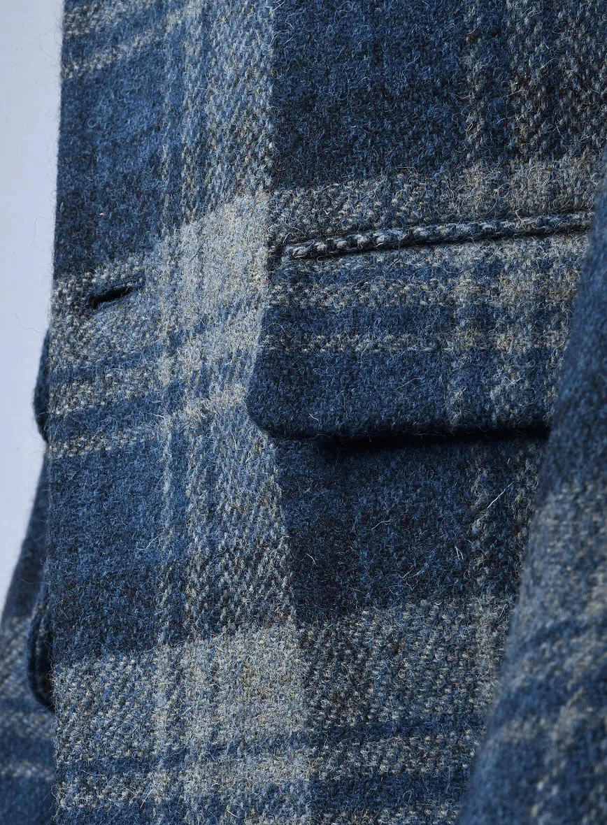 Harris Tweed Blue Tartan Jacket