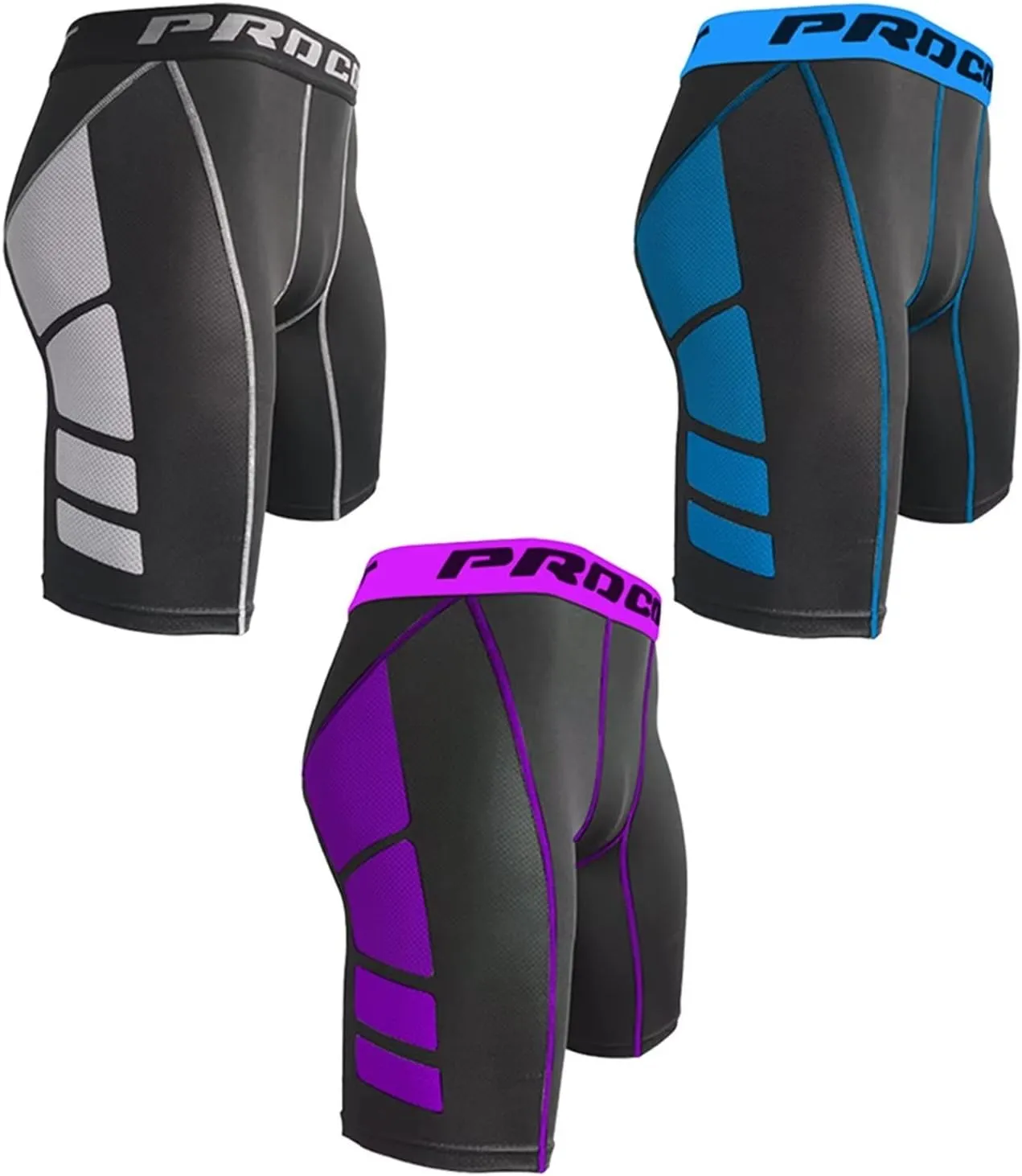 HNVAVQ 3 Pack Compression Shorts Mens Quick Dry Running Shorts Base Layers Men for Training,Basketball,Gym