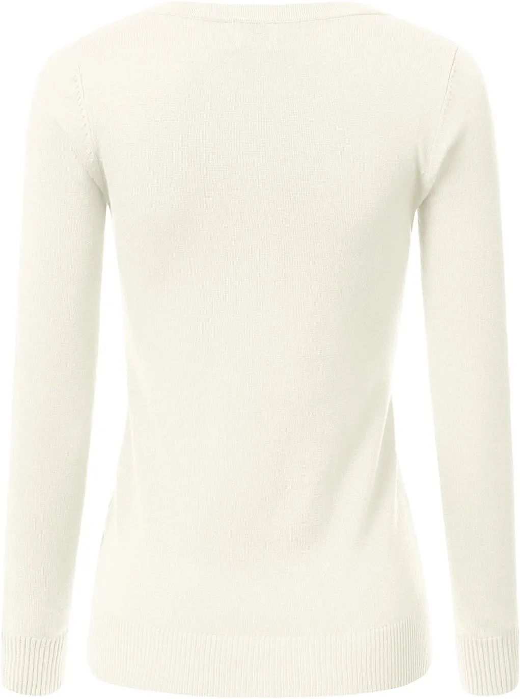 JJ Perfection Simple Soft Knit Sweater Crew Neck Long Sleeve Casual Basic Pullover Sweater Tops for Womens with Plus Size