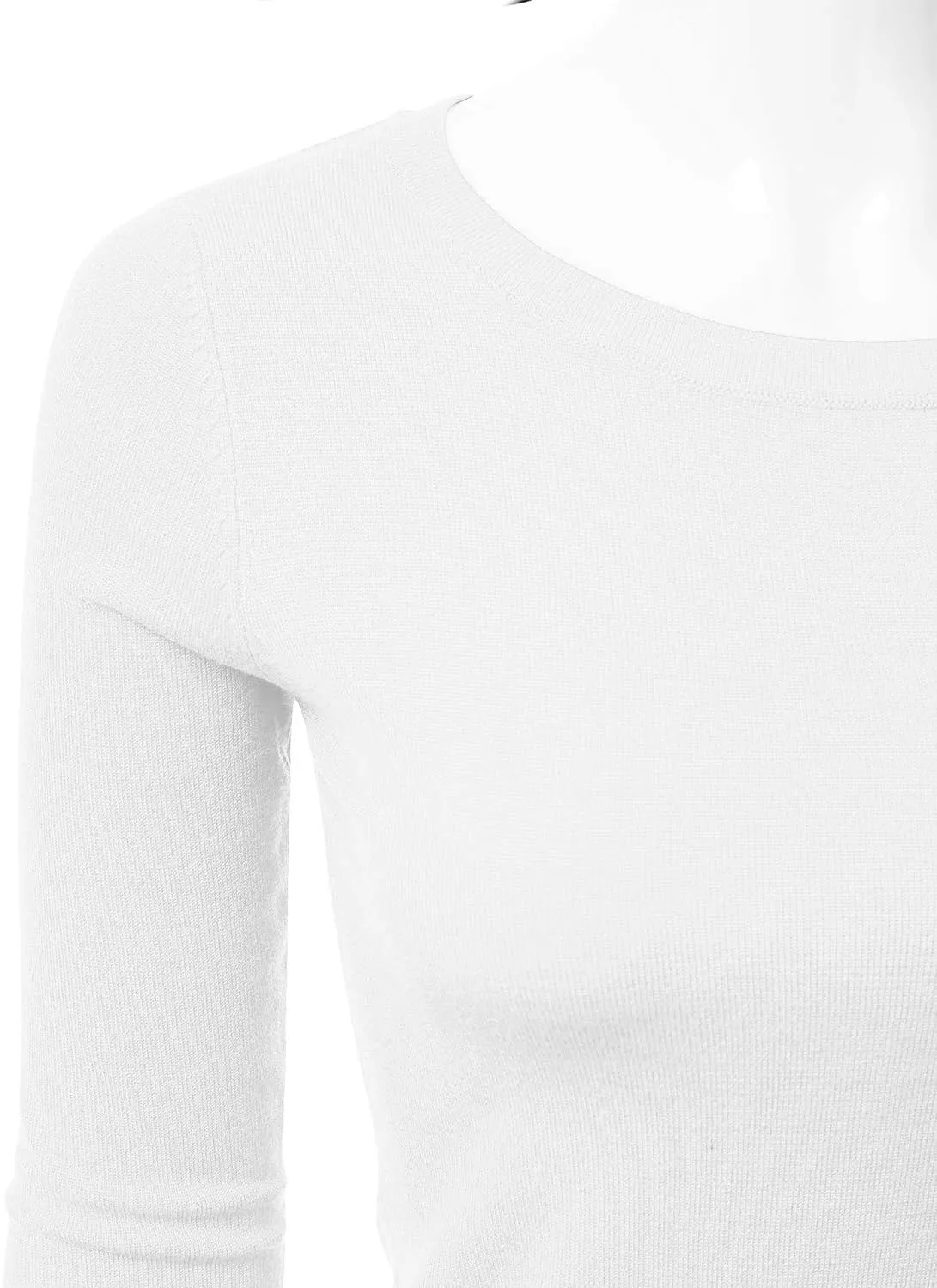JJ Perfection Simple Soft Knit Sweater Crew Neck Long Sleeve Casual Basic Pullover Sweater Tops for Womens with Plus Size