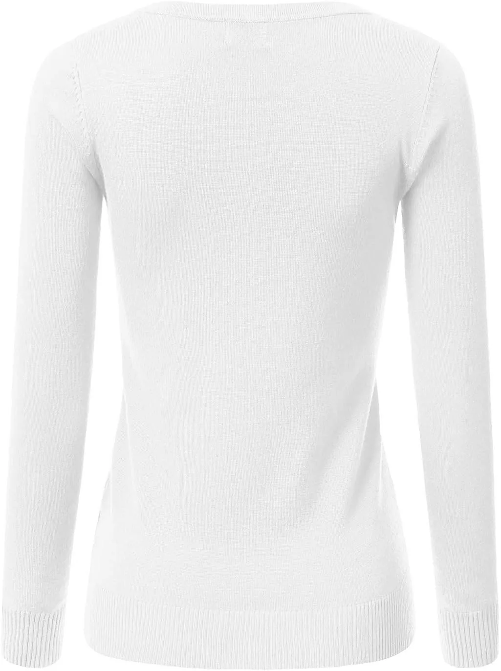 JJ Perfection Simple Soft Knit Sweater Crew Neck Long Sleeve Casual Basic Pullover Sweater Tops for Womens with Plus Size