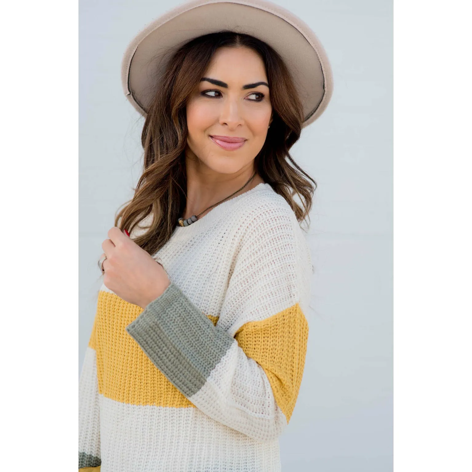 Large Bright Stripe Knit Sweater