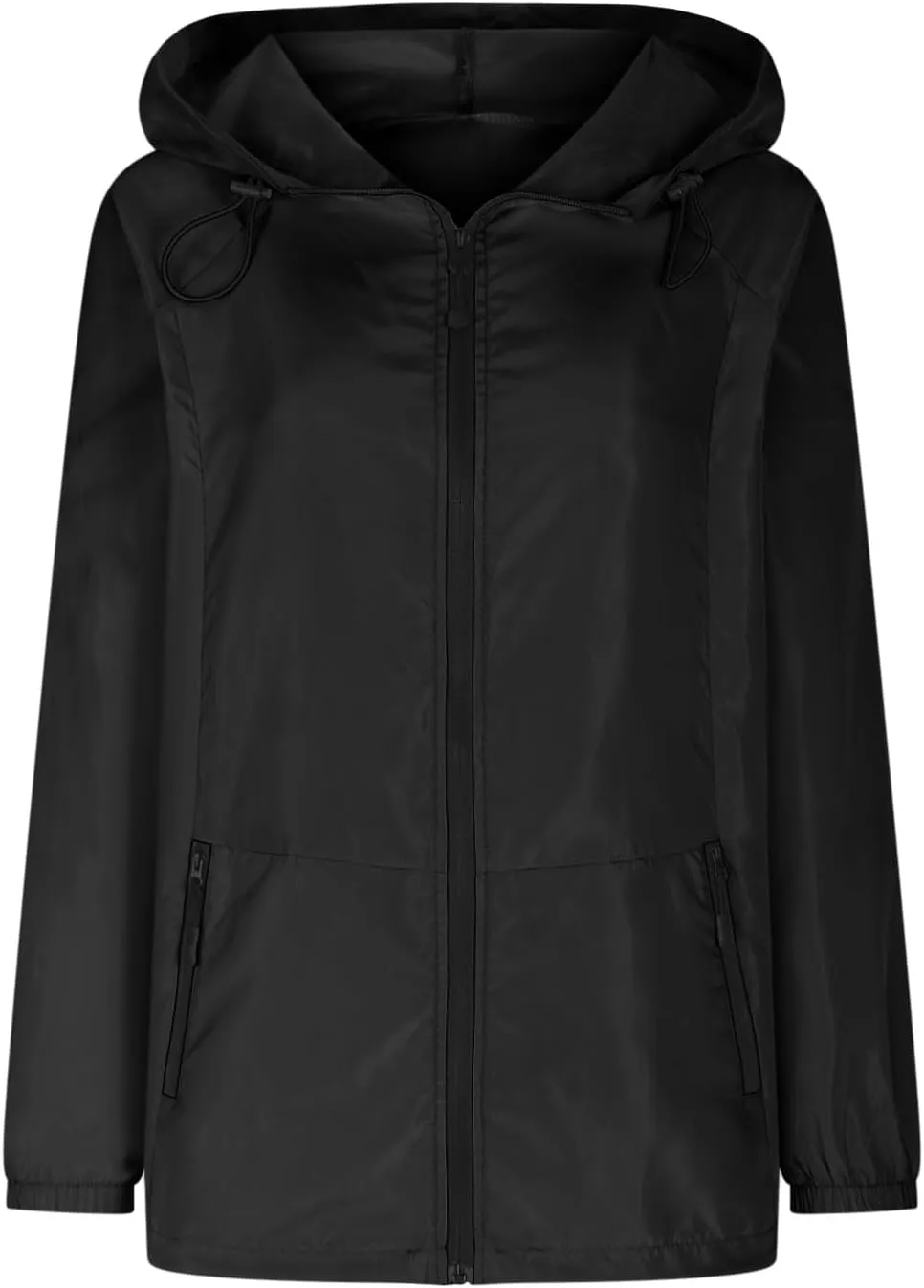 Lightweight Rain Jacket Women Packable Hooded Raincoat Zip Up Rain Coat Windbreaker with Pockets Outdoor Travel