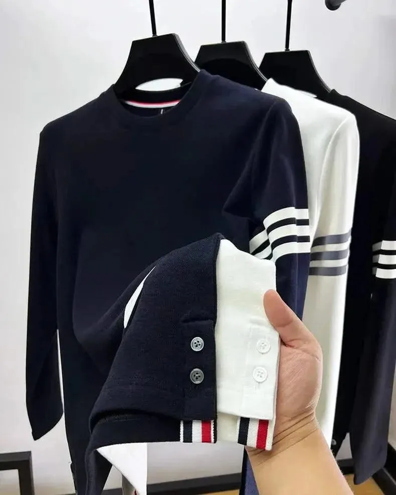 Luxury Velvet Long Sleeve Pullover T-Shirt for Men