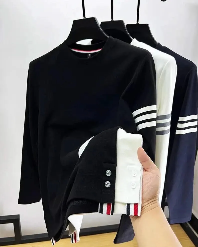 Luxury Velvet Long Sleeve Pullover T-Shirt for Men