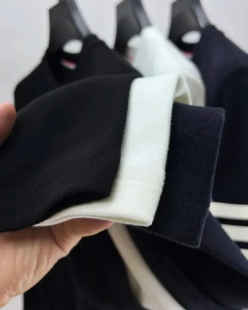 Luxury Velvet Long Sleeve Pullover T-Shirt for Men