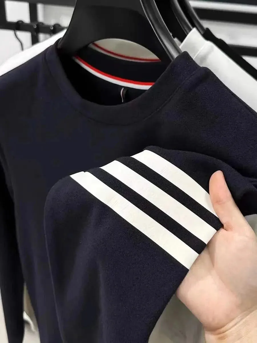 Luxury Velvet Long Sleeve Pullover T-Shirt for Men