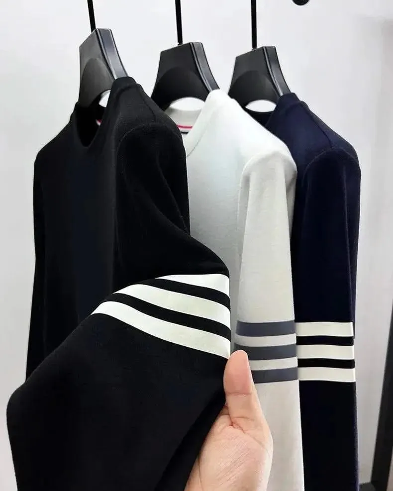 Luxury Velvet Long Sleeve Pullover T-Shirt for Men