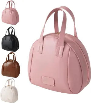 Multi-Layered Shell-Shaped Cosmetic Bag, Cosmetic Bag With Compartments, Shell Shaped Cosmetic Bag, Portable Large Capacity Pu Shell Waterproof Handbag Style Cosmetic Bag (Pink, （8.66*9.06*4.72）inch)