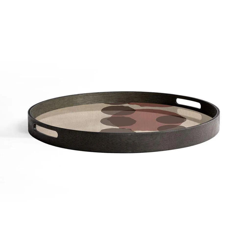 Pinot Layered Dots Small Round Glass Tray