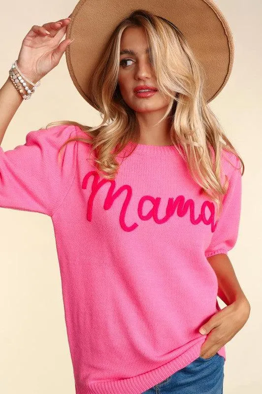Plus Size Embroidered Mama Sweater