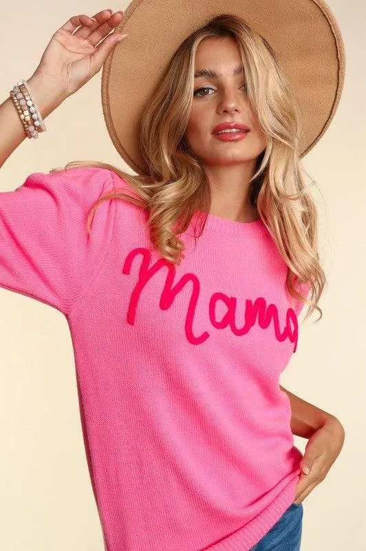 Plus Size Embroidered Mama Sweater