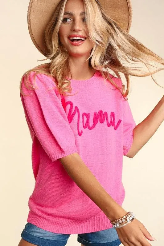 Plus Size Embroidered Mama Sweater