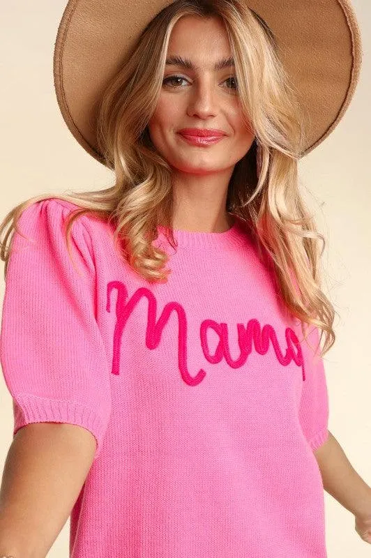 Plus Size Embroidered Mama Sweater