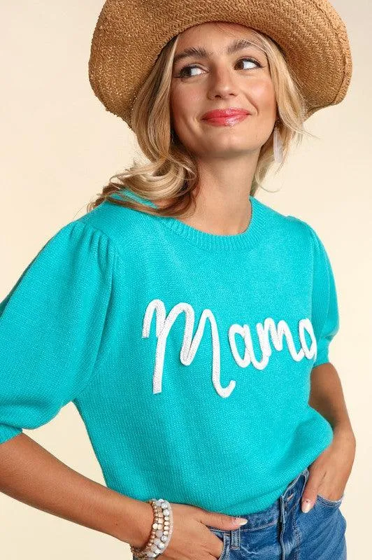 Plus Size Embroidered Mama Sweater