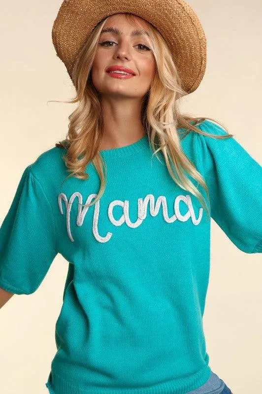 Plus Size Embroidered Mama Sweater