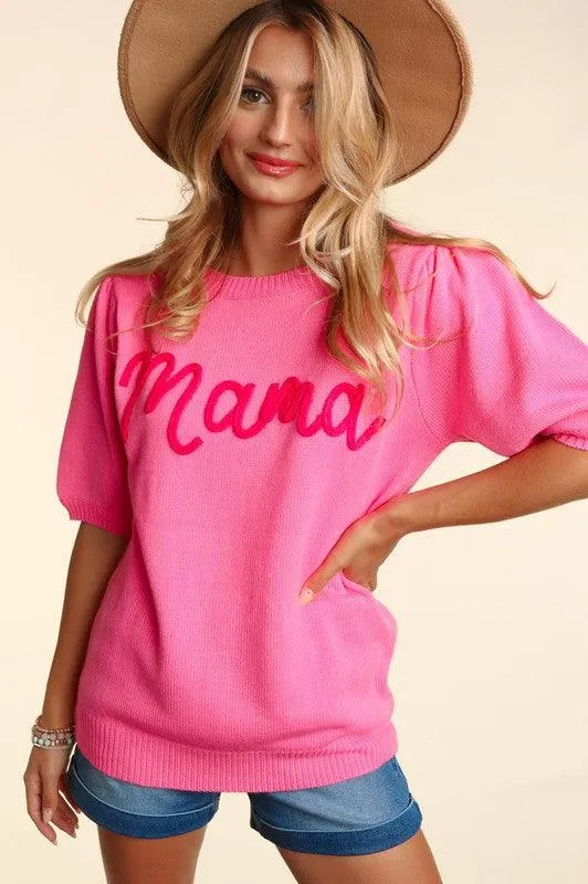 Plus Size Embroidered Mama Sweater