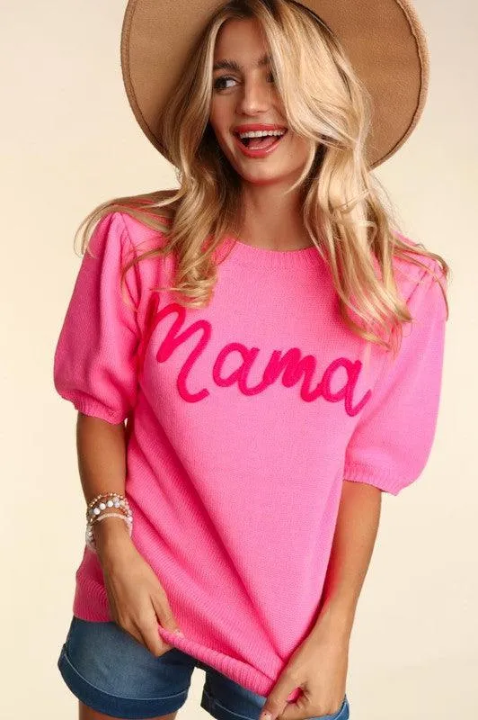 Plus Size Embroidered Mama Sweater