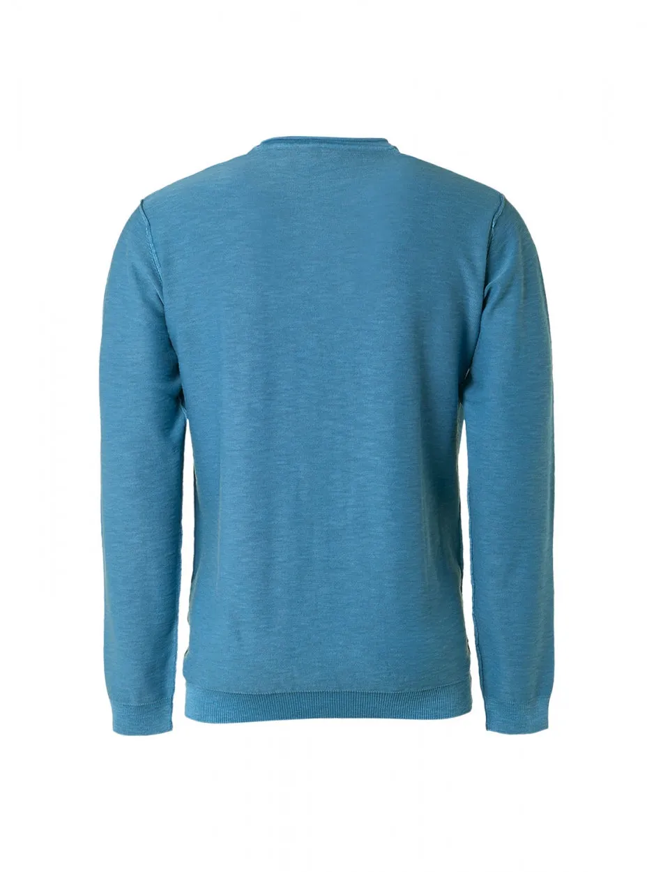 Pullover Crewneck Garment Dyed   Stone Washed | Blue