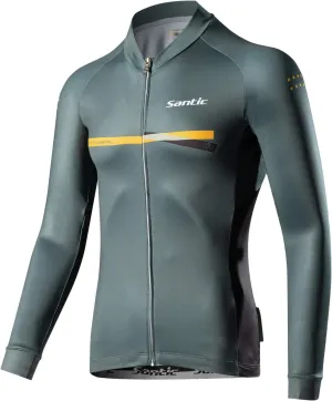 Santic Cycling Jersey Men's Long Sleeve Tops Mountain Bike Shirts Bicycle Jacket with Pockets