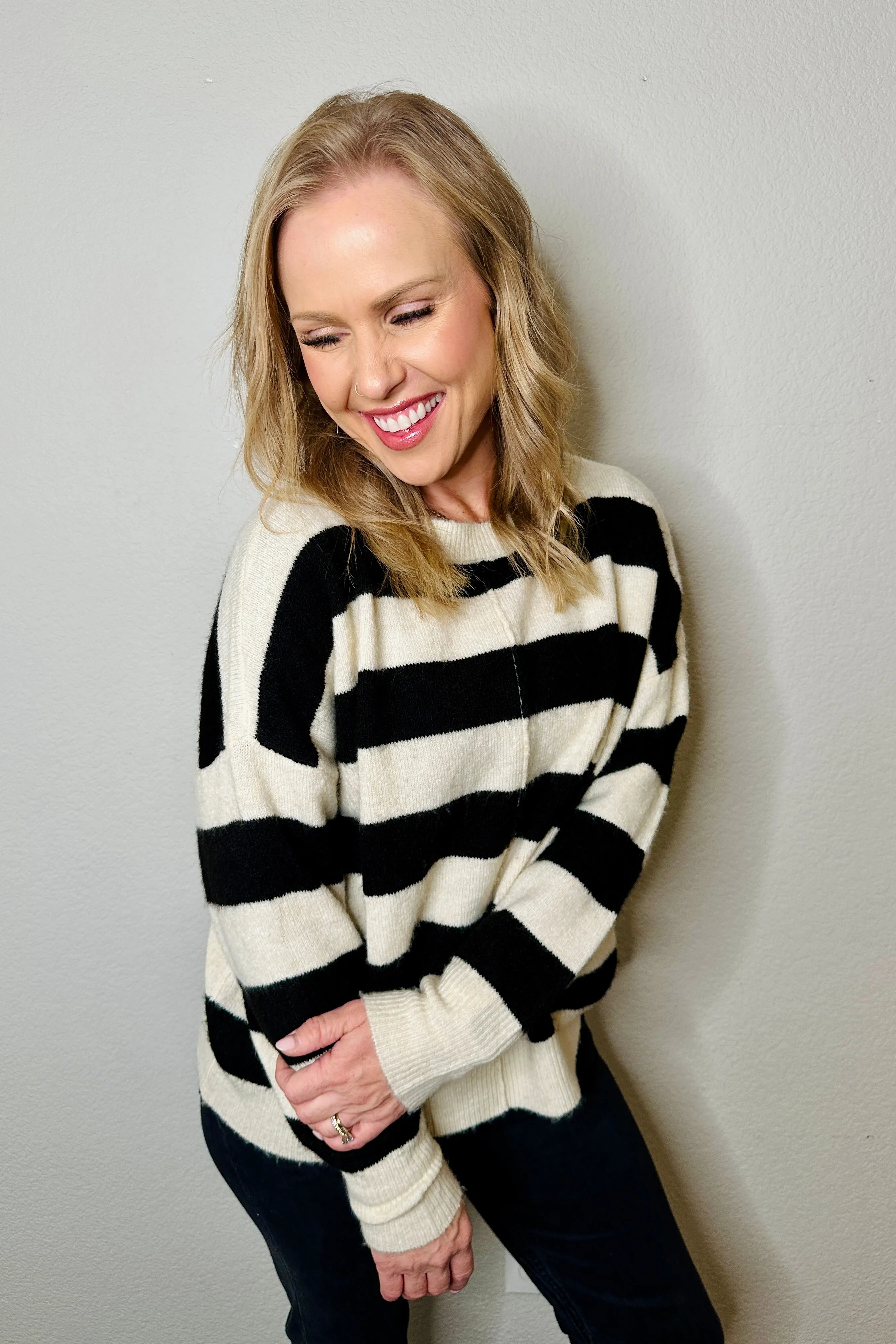 Shellie Striped Knitted Crew