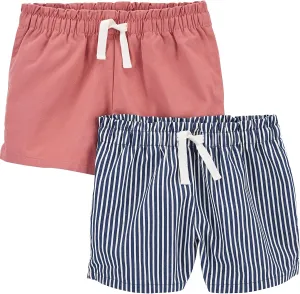 Simple Joys by Carter's Girls' Knit Shorts, Pack of 2